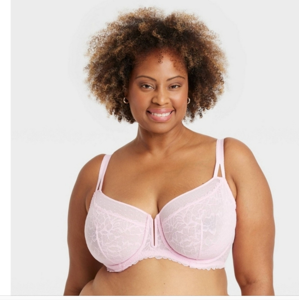 Women's 44DDD Lace Unlined Bra - Auden Palatial Pink 44DDD